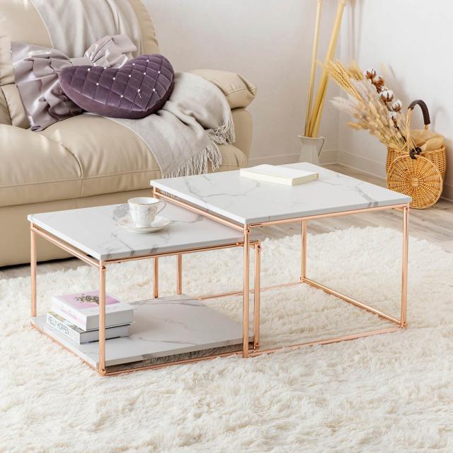 センターテーブル ネストテーブル 幅55cm 幅49cm （ ローテーブル