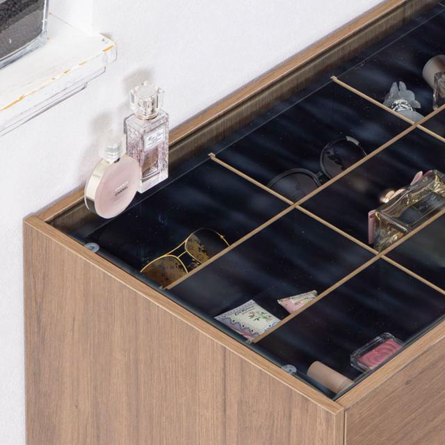 チェスト 幅60cm ガラス天板 引き出し3段 木目調 コレクションケース （ アクセサリー 時計 化粧品 コレクションラック 収納棚 コスメ 香水 ディスプレイ リビング収納 おしゃれ ）