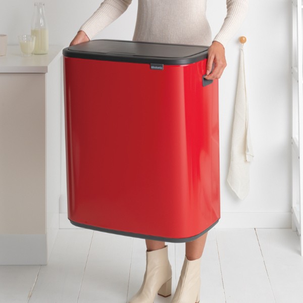 ブラバンシア(Brabantia) フタ付きゴミ箱 パッションレッド 2×30L 2