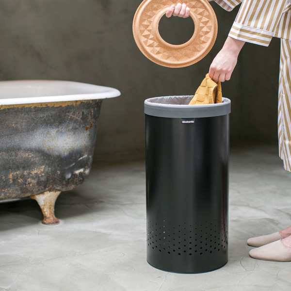 brabantia ランドリービン 35L （ ランドリーバスケット スリム 洗濯かご ランドリーボックス 洗濯 洗濯物 洗濯物入れ ふた コルク  ンド｜au PAY マーケット