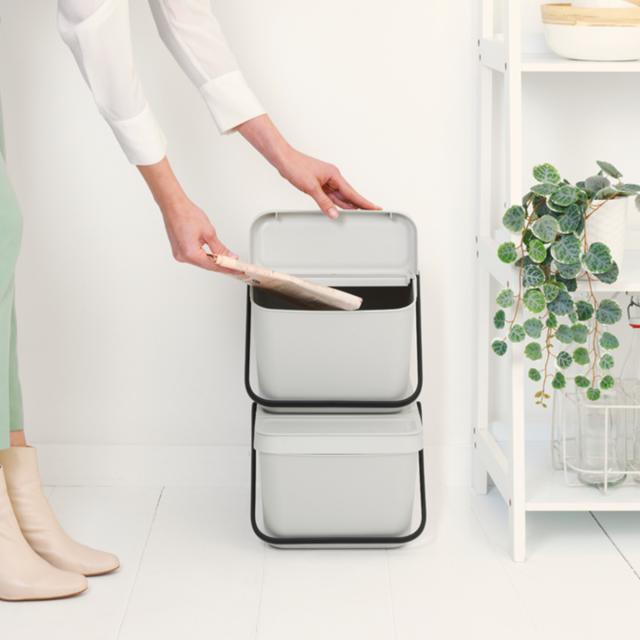 brabantia ゴミ箱 20L Sort＆Go リサイクルビン （ ごみ箱 ブラバンシア 20リットル スタッキング ハンドル付き ふた付き 収納 収納ケース ゴミ箱 おしゃれ ゴミ箱 20リットル）_16