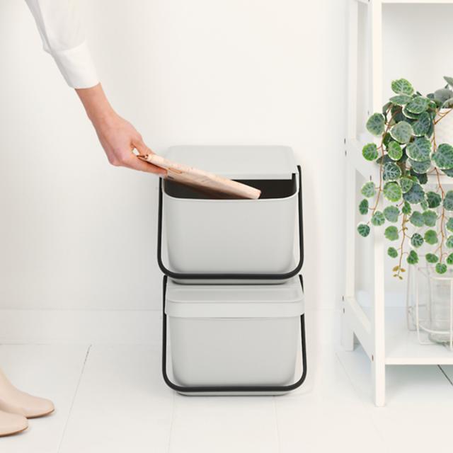 brabantia ゴミ箱 20L Sort＆Go リサイクルビン （ ごみ箱 ブラバンシア 20リットル スタッキング ハンドル付き ふた付き 収納 収納ケース ゴミ箱 おしゃれ ゴミ箱 20リットル）_6