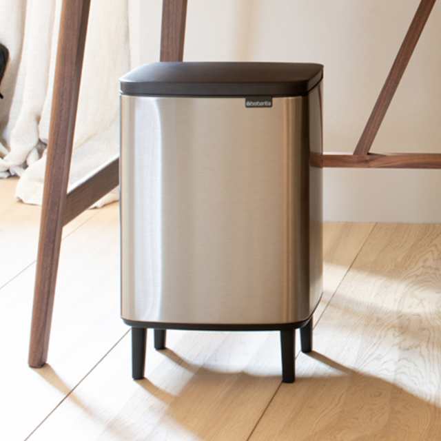 brabantia ゴミ箱 12L オープン式 Bo Waste Bin Hi FPPマット （ ごみ箱 12リットル ステンレス 脚付き 手動 ふた付き ブラバンシア イン