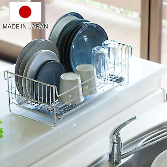 水切りラック 水切りかご ワイド TSUBAME （ 日本製 ステンレス シンク上 スリム コンパクト 水切りかご 水切り 水切りカゴ 水切り シンク横 おしゃれ 燕三条 水切りラック ステンレス 水切りラック 大容量）