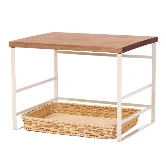 キッチンラック ラバーウッドトースターラック バスケット付き