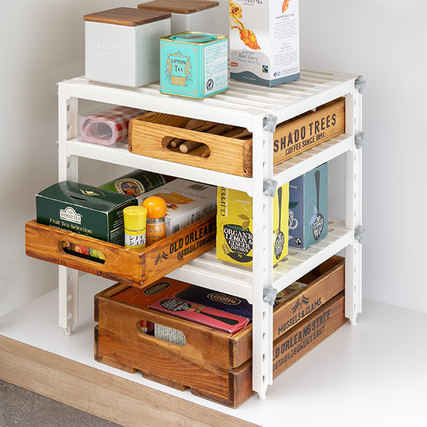 キッチン収納 シンク下ラック コンロ下フリーラック 3段