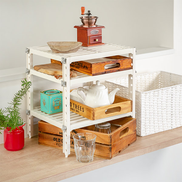 キッチン収納 シンク下ラック コンロ下フリーラック 3段