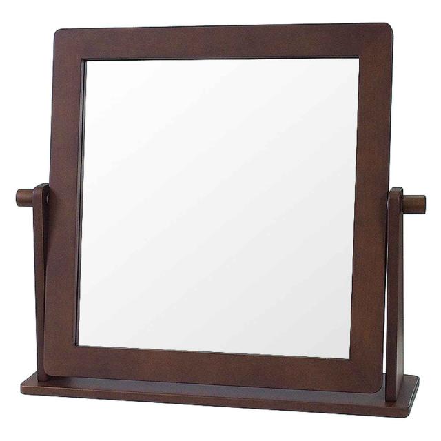 木製スタンドミラー 長方形 スタンドミラー 高さ41cm 卓上 木製フレーム （ 卓上ミラー
