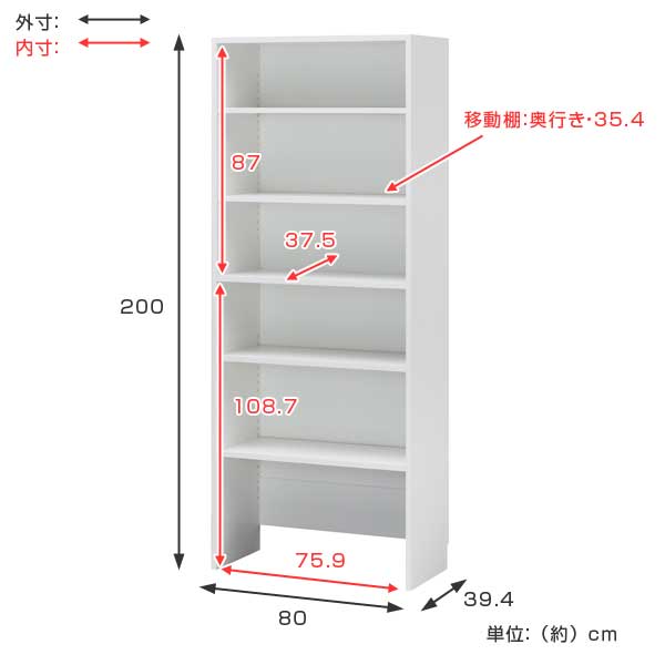 壁面収納 フリーラック ポルターレクローク 幅80cm （ 収納棚 オープンラック 整理棚 クローゼット 突っ張り プチリフォーム 衣類収納 高さ2m ウォークインクローゼット ）_2