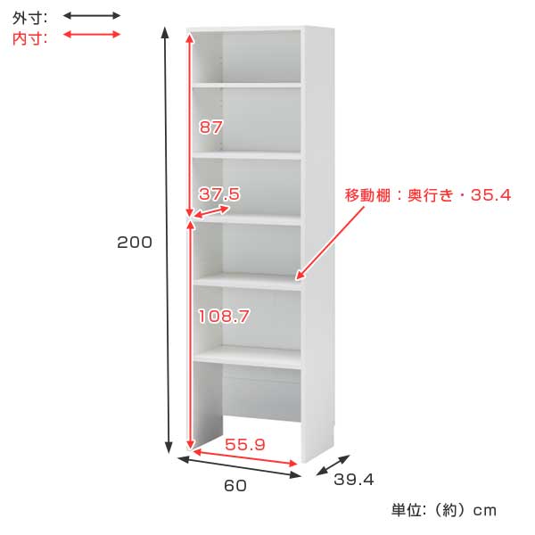 壁面収納 フリーラック ポルターレクローク 幅60cm （ 収納棚 オープンラック 整理棚 クローゼット 突っ張り プチリフォーム 衣類収納 高さ2m ウォークインクローゼット ）_2