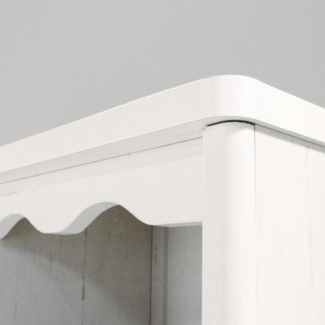 オープンラック 幅43.3cm 5段 モンシェリーヌ 白家具 木製 （ 本棚 ディスプレイ ラック 棚 収納 シャビー調 多目的ラック シェルフ 家具 フレンチカントリー 書棚 ）の通販は