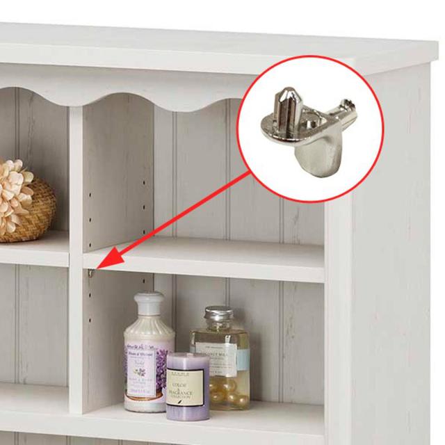 オープンラック 幅43.3cm 5段 モンシェリーヌ 白家具 木製 （ 本棚 ディスプレイ ラック 棚 収納 シャビー調 多目的ラック シェルフ 家具 フレンチカントリー 書棚 ）の通販は