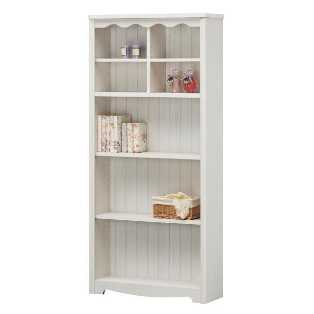 オープンラック 幅74.4cm 5段 モンシェリーヌ 白家具 木製 （ 本棚