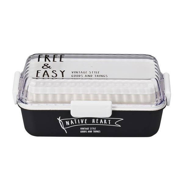 お弁当箱 2段 4点ロック 保冷剤付き Native Heart 長角mcランチ クリア Free Easy 590ml 弁当箱 ランチボックス 食洗機対応 レンジ対の通販はau Pay マーケット リビングート