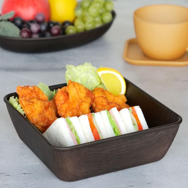 ボウル 18cm L スクエア Nhhome 木目調 プラスチック （ 食洗機対応