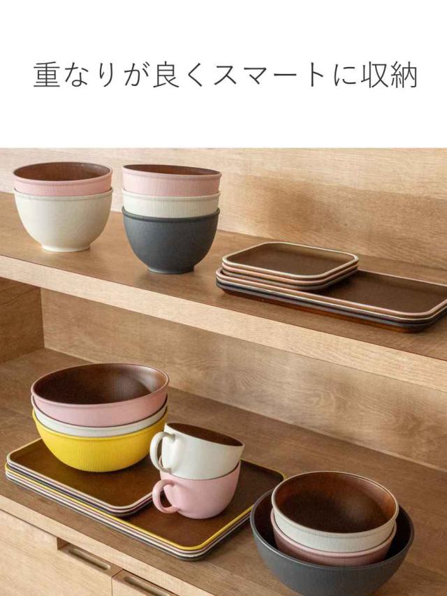 ランチプレート 24cm 木目調 isso ecco 同色5枚セット （ 食洗機対応 電子レンジ対応 中皿 お皿 仕切り皿 ランチ皿 防汚性 撥水性 軽い 割れにくい クリーンコート加工 ナチュラル 2つ仕切り ランチ おしゃれ ）