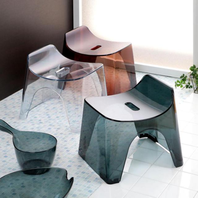 風呂椅子 ヒューバス バススツール クリア h25 座面25cm 日本製 （ 風呂イス 風呂いす バスチェア HUBATH バスチェアー お風呂椅子 お風呂イス 高さ 25cm 25 コの字 防カビ 滑り止め すべり止め ）の通販は 5,500円