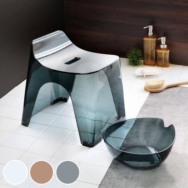 風呂椅子 湯桶 セット 座面高さ25cm ヒューバス 日本製 （ バスグッズ 風呂いす 風呂おけ 桶 お風呂 イス 防カビ 座面高25 2点セット HUBATH ウォッシュボウル バスチェア 25 無地 クリアカラー ）の通販は 5,935円