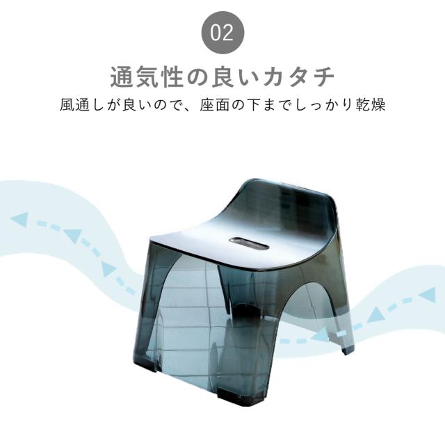 風呂椅子 20cm 湯桶 手桶 3点セット ヒューバス クリアタイプ バススツール×ウォッシュボール×ハンディーボール 日本製 （ 風呂いす 洗面器 風呂おけ HUBATH バスチェア バスチェアー お風呂椅子 お風呂イス ）_7