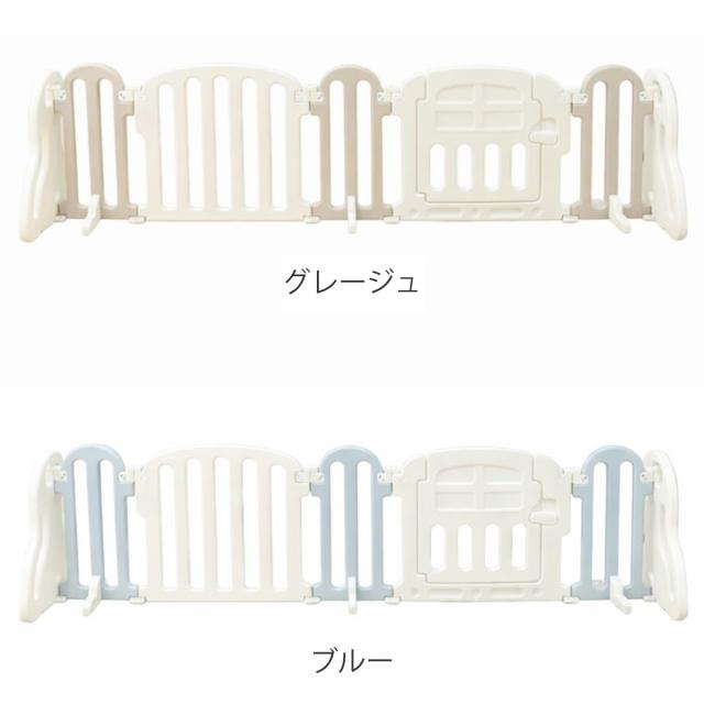 ベビーサークル まじきりパネル ベビーゲート （ ベビーフェンス ベビーガード 置くだけ 簡単設置 すべり止め付き ロック付き 赤ちゃん 安全対策 折りたたみ レイアウト自由 間仕切り プレイサークル ドア付 簡単組立 ベビー ）_2