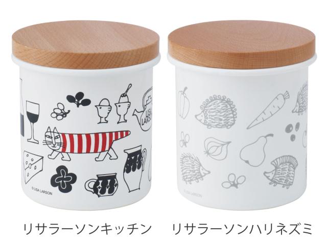 保存容器 ホーローキャニスター木蓋 750ml （ リサラーソン マイキー