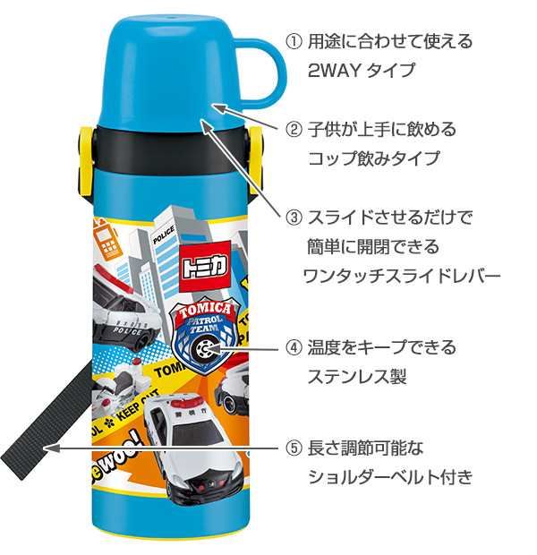 水筒 ステンレス 直飲み コップ 2way 軽量 トミカ 600ml 子供 保温 保冷 幼稚園 保育園 ステンレスボトル 2wayボトル 直飲み コップの通販はau Pay マーケット お弁当グッズのカラフルbox