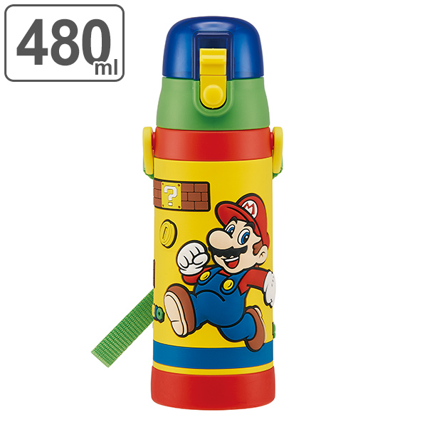 水筒 ステンレス 直飲み 3dロック付ダイレクトボトル スーパーマリオ 480ml 子供 保冷 幼稚園 保育園 マリオ 3d キッズ キャラクター の通販はau Pay マーケット リビングート