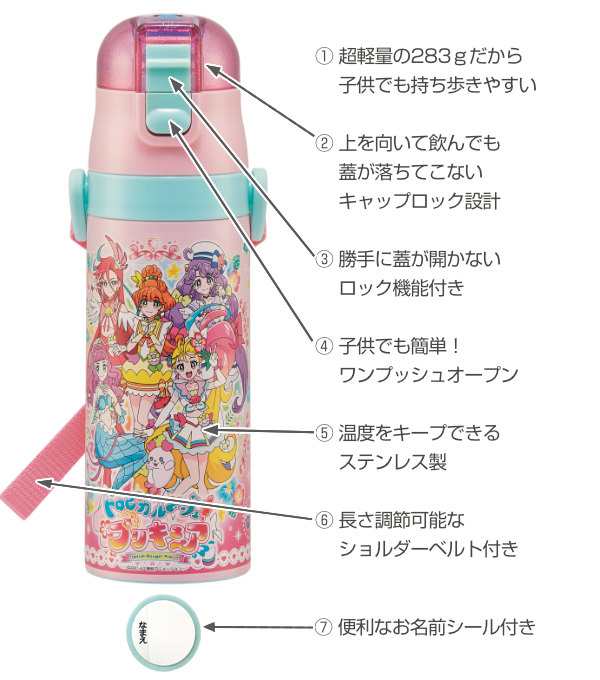 水筒 キッズ 470ml トロピカル ジュ プリキュア ステンレスボトル 直飲み 超軽量 保冷 トロピカルージュプリキュア ワンプッシュボの通販はau Pay マーケット インテリアパレット