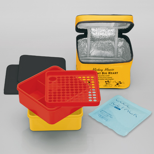 お弁当箱 保冷バッグ付き行楽ランチセット 2段 ミッキーマウス ミッキーチアフル ピクニック ランチボックス 重箱 弁当箱 ピクニの通販はau Pay マーケット お弁当グッズのカラフルbox