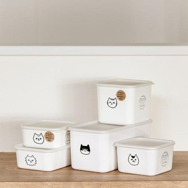 保存容器 450ml 猫柄 角型 PFF NECO スクエアストッカー XS 樹脂製