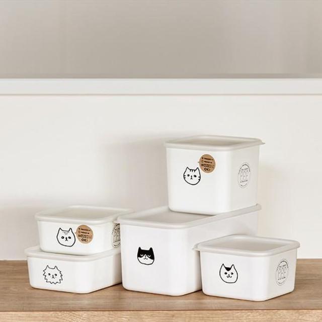 保存容器 1.1L 猫柄 角型 PFF NECO スクエアストッカー M 樹脂製