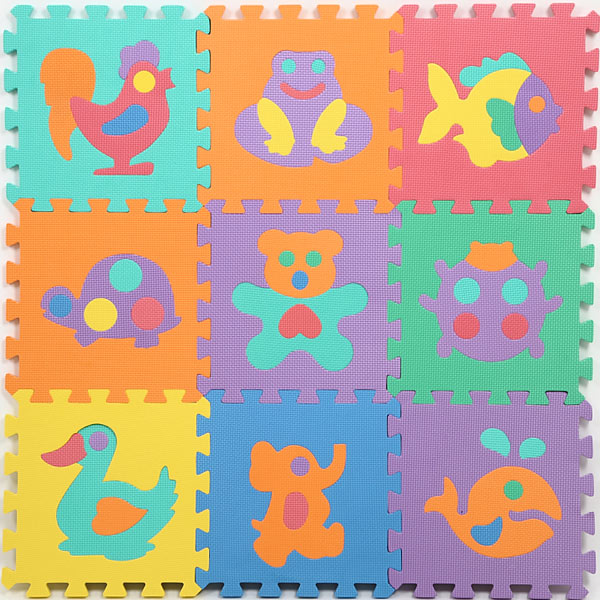 パズルマット ジョイントマット 動物 9枚入り 厚さ1 4cm フロアマット プレイマット ジョイント クッションマット Eva 赤ちゃん の通販はau Pay マーケット お弁当グッズのカラフルbox