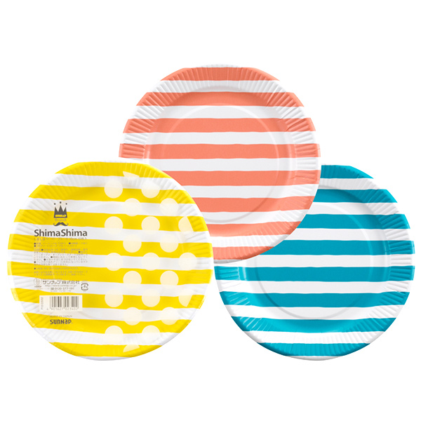紙皿 しましまペーパープレート18cm 10枚 使い捨て ペーパープレート おしゃれ 簡易食器 使い捨て容器 紙容器 ボーダー q バーベキの通販はau Pay マーケット お弁当グッズのカラフルbox