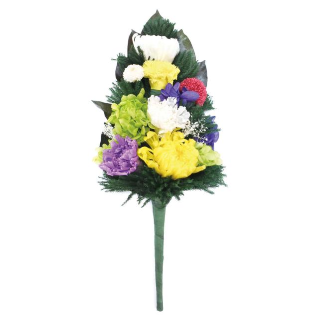 仏花 供え花 プリザーブド仏花 麗蘭大 プリザーブドフラワー （ 造花 ブリザードフラワー 枯れない 仏壇 お供え 花 フェイクフラワー 日本製 供花 御供え 枯れない花 水換え不要 夏 人工 お盆 お彼岸 お墓 法要 法事 仏具 ）