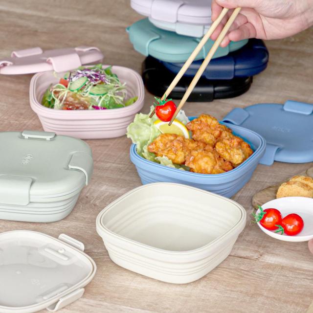 激安通販サイト stojo 弁当箱 BOX 折りたため 電子レンジ 食洗機 大人 1段 700ml 弁当箱・水筒