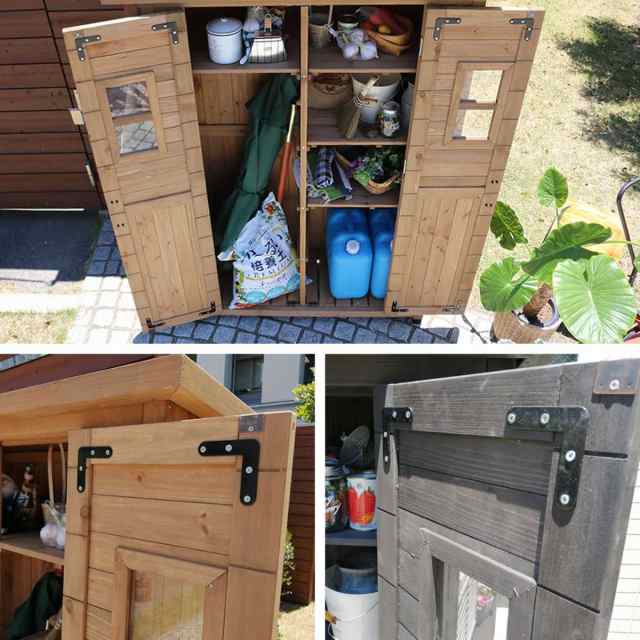 物置 カントリー小屋 薄型 木製 倉庫 （ 屋外 屋外物置 約 幅 126 cm 木製物置 ベランダ 物置き 屋外収納 収納 ラック おしゃれ 窓付き 