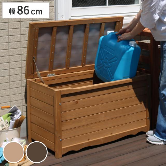 ガーデンベンチ 天然木製ボックスベンチ M 幅86cm （ ベンチ 木製 屋外 物置き 屋外収納 ウッドチェア 天然木 庭先 ガーデンファーニチャー 木製ベンチ 屋外物置 木製物置 ベランダ 庭 バルコニー 収納 ラック 椅子 長椅子 ）の通販は