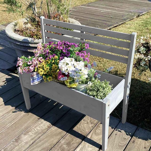 プランタースタンド 天然木 チェア型 幅80cm 木製 （ プランター