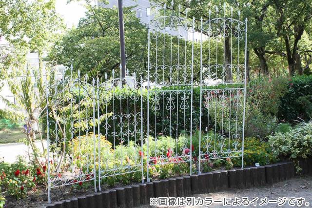 フェンス アイアン ローズフェンス 高さ219cm 2枚組 （ ガーデンフェンス インテリア ガーデニング雑貨 アンティーク おしゃれ ガーデニング スチール ディスプレイ オブジェ 置物 庭 ガーデングッズ ）_12