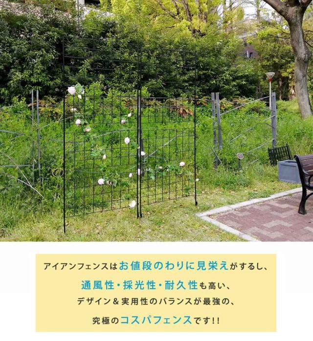フェンス アイアンフェンス 高さ226cm グラフシリーズ （ ガーデンフェンス インテリア ガーデニング雑貨 アンティーク おしゃれ ガーデニング スチール ディスプレイ オブジェ 置物 庭 ガーデングッズ ）_8