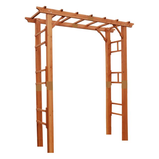 アーチ 天然木製フレックスパーゴラアーチ 幅190cm （ パーゴラ ガーデンアーチ 門 子供 外 木製アーチ おしゃれ かわいい バルコニーアーチ ガーデニング 目隠し ウッドデッキ 庭 屋外 玄関 木製 簡易 ）