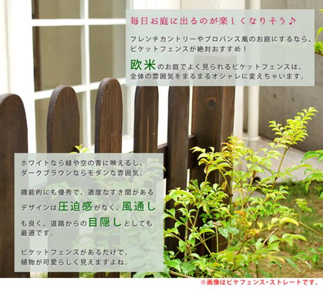 フェンス ピケットフェンス U型 基本セット 土中用 （ ガーデンフェンス 木製フェンス ガーデニング雑貨 木製 おしゃれ ガーデニング ウッドフェンス 天然木 仕切り 庭 柵 ガーデングッズ 目隠し 侵入防止 ）_5