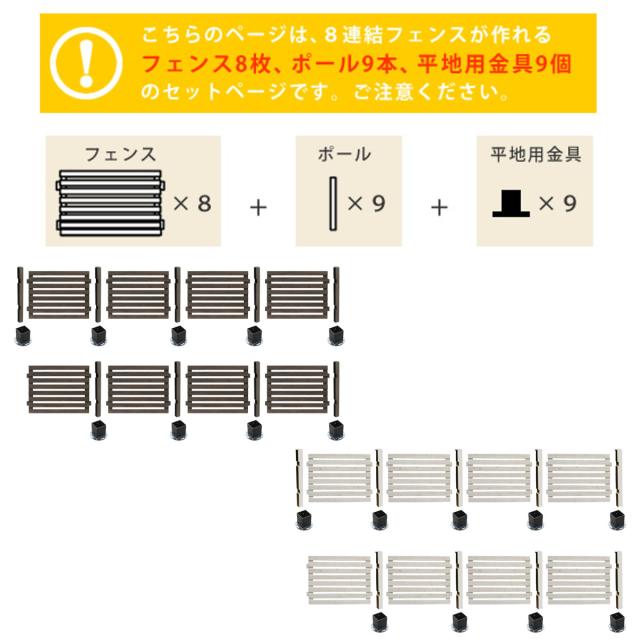 フェンス ボーダーフェンス スプレッド 平地 8連結セット （ ガーデンフェンス 木製フェンス ガーデニング雑貨 木製 おしゃれ ガーデニング ウッドフェンス 天然木 仕切り 庭 柵 ガーデングッズ 目隠し 侵入防止 ）_5