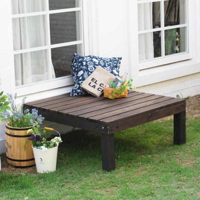 ウッドデッキ ユニットウッドデッキ アルモニー 90×90cm （ 本体 天然木 ガーデンデッキ 天然木デッキ 木製 DIY ウッドパネル 縁台 掃き出し窓 連結 バルコニー ステップ 庭 エクステリア 外構 組立て簡単 組合せ ）の通販は