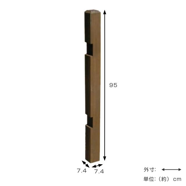 ポール ウッドフェンス用ポール 950 ロータイプ ストレート 部品販売 10本セット （ 連結専用 支柱 フェンス 部品 フェンス用 ガーデニング雑貨 木製 ガーデニング 天然木 仕切り 庭 柵 ガーデングッズ 目隠し 侵入防止 ）_2