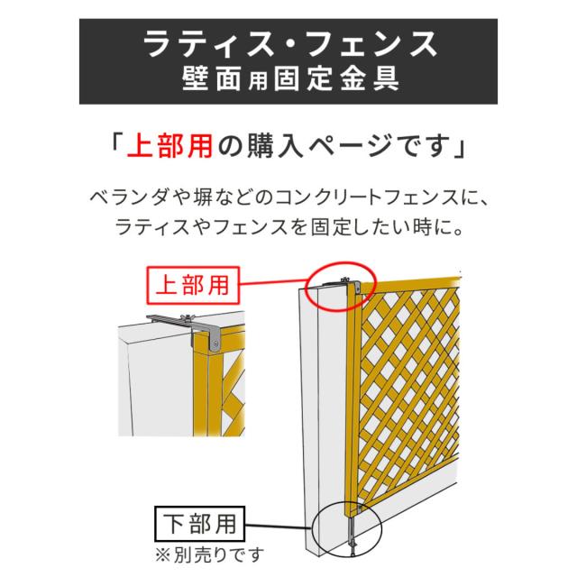 固定金具 壁面用 上部 ラティス フェンス用 20個 （ 部品 金具 固定 固定用 パーツ ラティス用 フェンス 取り付け バルコニーフェンス ガーデニング 目隠し ガーデンフェンス ガーデンラティス 簡易 ）_2