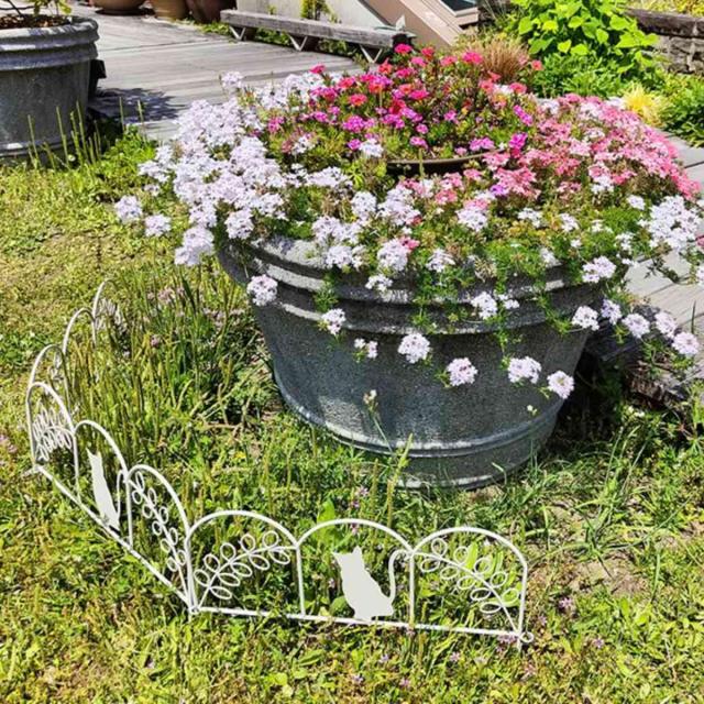 アイアンフェンス ミニ 猫 10枚組 （ ガーデンフェンス アイアン 柵 園芸 エクステリア 雑貨 ねこ ネコ 花壇 庭 ベランダ バルコニー ガーデニング アイアンガーデンフェンス トレリス ）_14