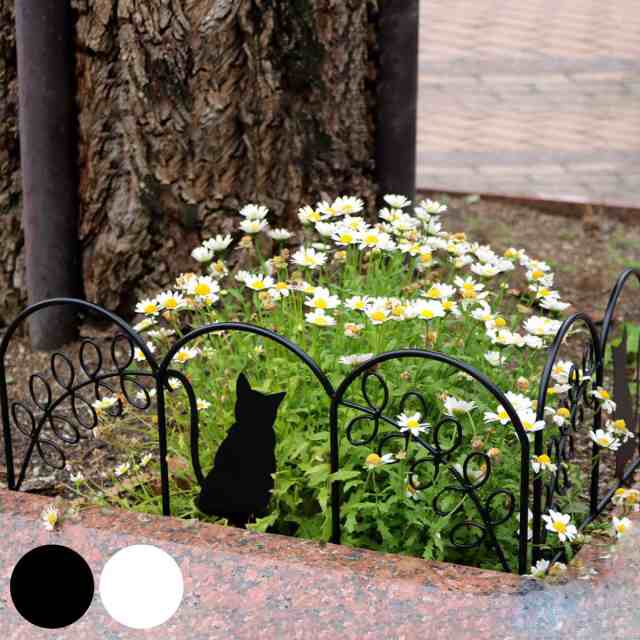 アイアンフェンス ミニ 猫 20枚組 （ ガーデンフェンス アイアン 柵 園芸 エクステリア 雑貨 ねこ ネコ 花壇 庭 ベランダ バルコニー ガーデニング アイアンガーデンフェンス トレリス ）の通販は