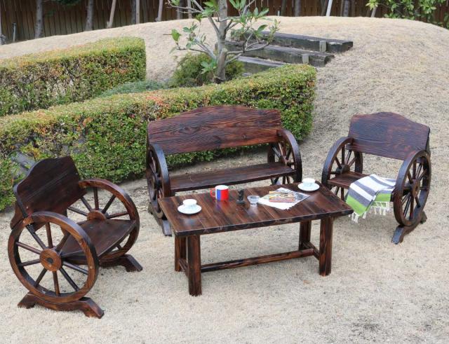 焼杉テーブル （ テーブル ガーデンテーブル ガーデン 庭 木 机 木製 屋外 屋内 ウッドテーブル カフェテーブル バルコニー 天然木 杉 椅子 おしゃれ オブジェ ウッド ）の通販は