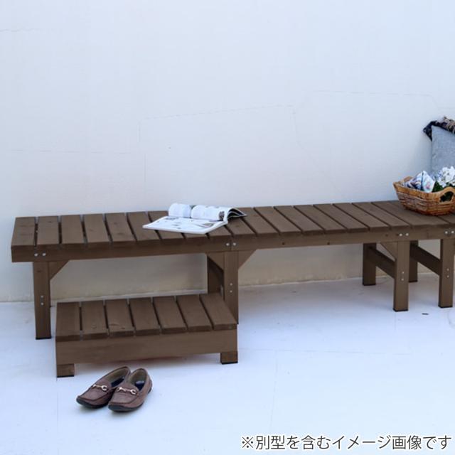 ユニット縁台ベンチ hiyori 幅174 奥行55 （ ガーデンデッキ ベンチ 木製 屋外 ウッドデッキ ウッドベンチ 庭 バルコニー 縁台 天然木 杉 庭先 ぬれ縁 ガーデンベンチ 掃き出し窓 連結 ウッド デッキ おしゃれ ）_6